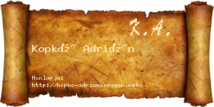 Kopkó Adrián névjegykártya