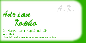 adrian kopko business card